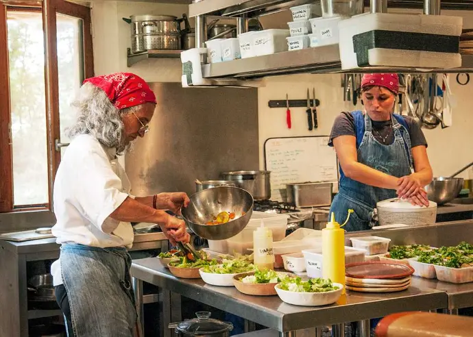 Les cuisiniers du restaurant de la Ferme d'Emilie